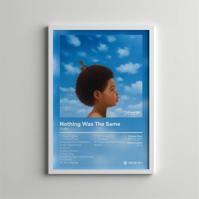 Drake Pop Rap Music Album Cover Poster Aesthetic Rapper Hip Hop Rock Nothing Was the Same Her Loss Canvas Painting Wall Decor