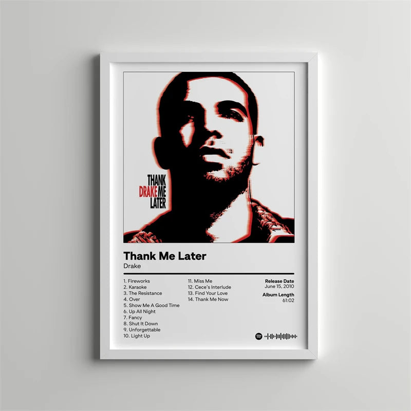 Drake Pop Rap Music Album Cover Poster Aesthetic Rapper Hip Hop Rock Nothing Was the Same Her Loss Canvas Painting Wall Decor