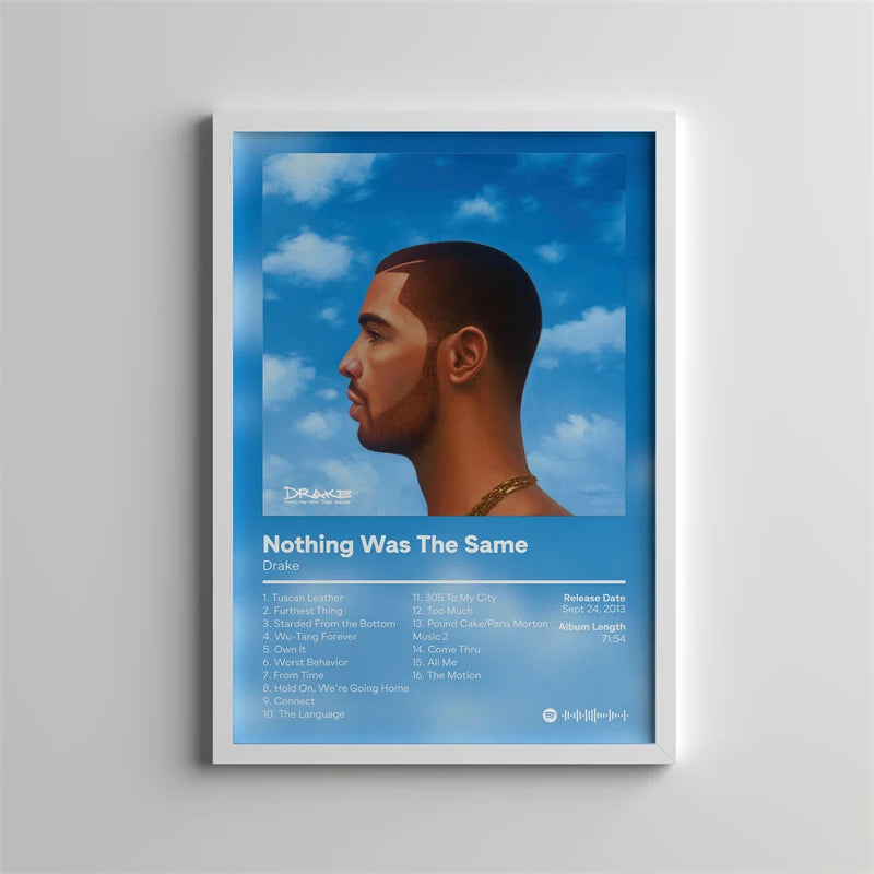 Drake Pop Rap Music Album Cover Poster Aesthetic Rapper Hip Hop Rock Nothing Was the Same Her Loss Canvas Painting Wall Decor