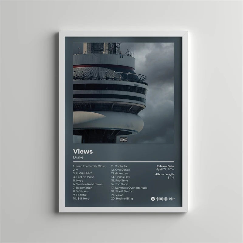 Drake Pop Rap Music Album Cover Poster Aesthetic Rapper Hip Hop Rock Nothing Was the Same Her Loss Canvas Painting Wall Decor