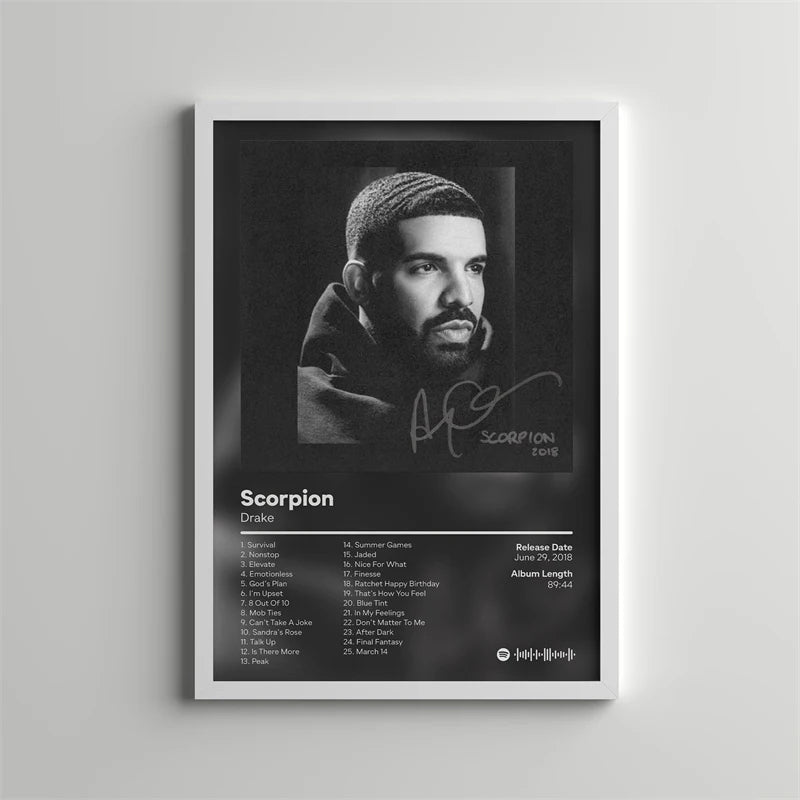 Drake Pop Rap Music Album Cover Poster Aesthetic Rapper Hip Hop Rock Nothing Was the Same Her Loss Canvas Painting Wall Decor