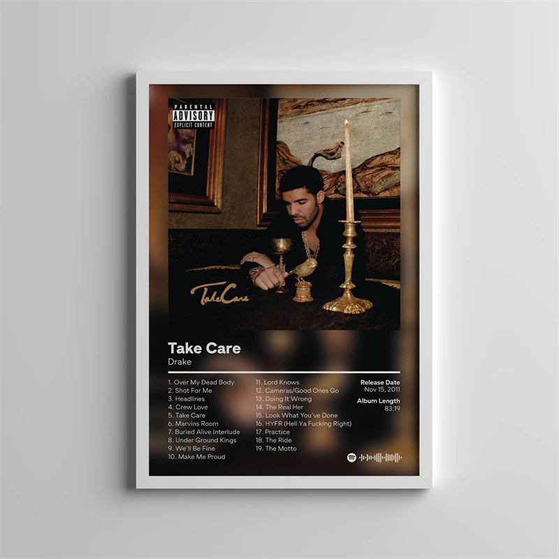 Drake Pop Rap Music Album Cover Poster Aesthetic Rapper Hip Hop Rock Nothing Was the Same Her Loss Canvas Painting Wall Decor