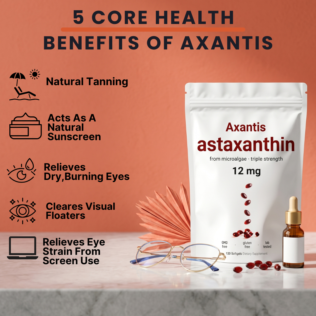 Axantis - 12Mg Astaxanthin Capsules