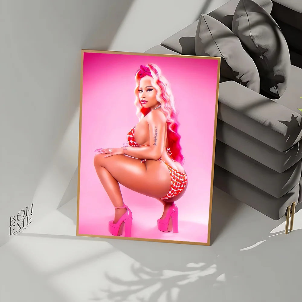 Nicki Minaj PREMIUM Canvas Pink Friday theme Poster