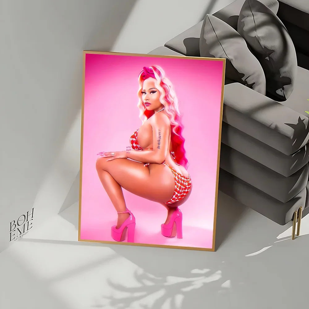 Nicki Minaj PREMIUM Canvas Pink Friday theme Poster